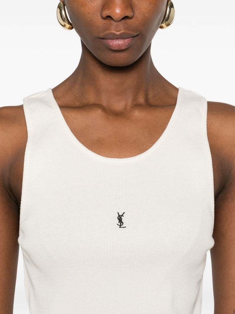 Saint Laurent Logo cotton tank top | Urbalenti™ NYC