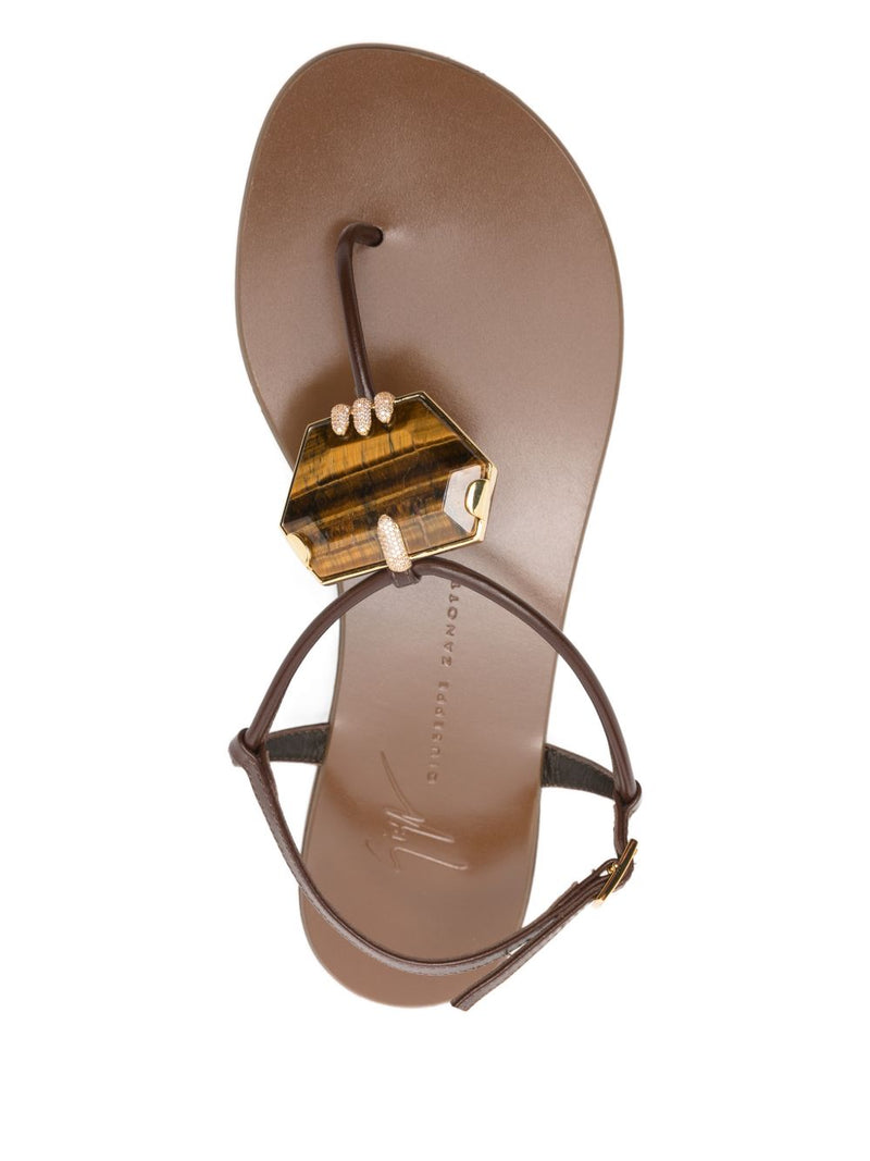 Giuseppe Zanotti Atlantide buckle-embellished thong sandals. | Urbalenti™ NYC
