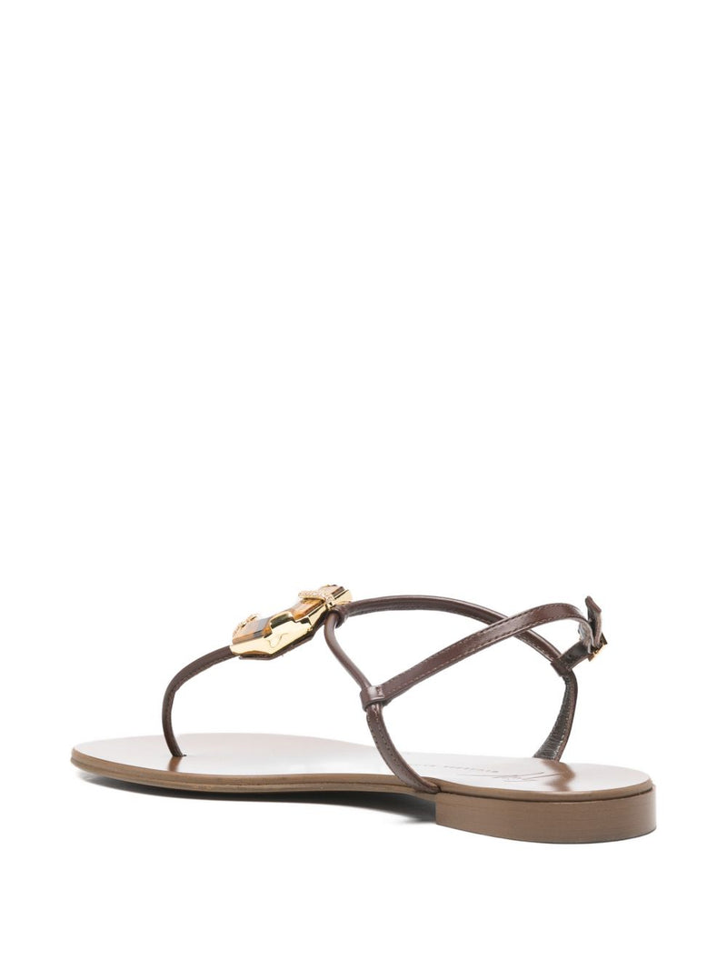 Giuseppe Zanotti Atlantide buckle-embellished thong sandals. | Urbalenti™ NYC