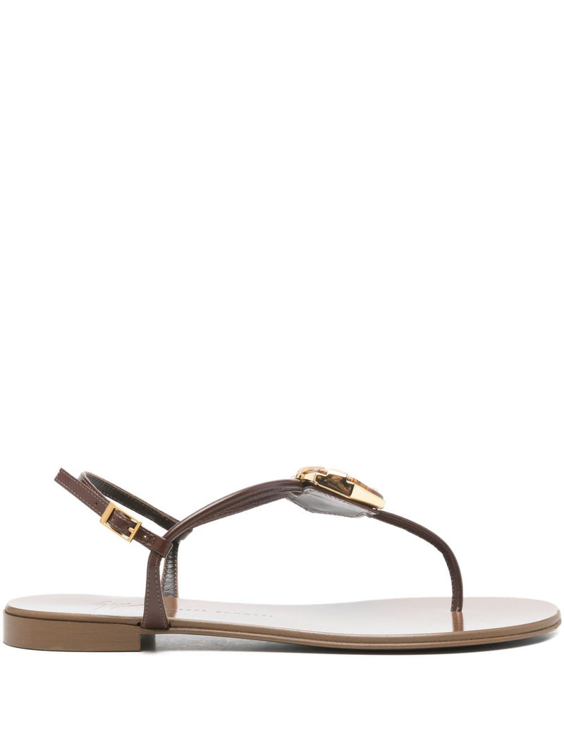 Giuseppe Zanotti Atlantide buckle-embellished thong sandals. | Urbalenti™ NYC