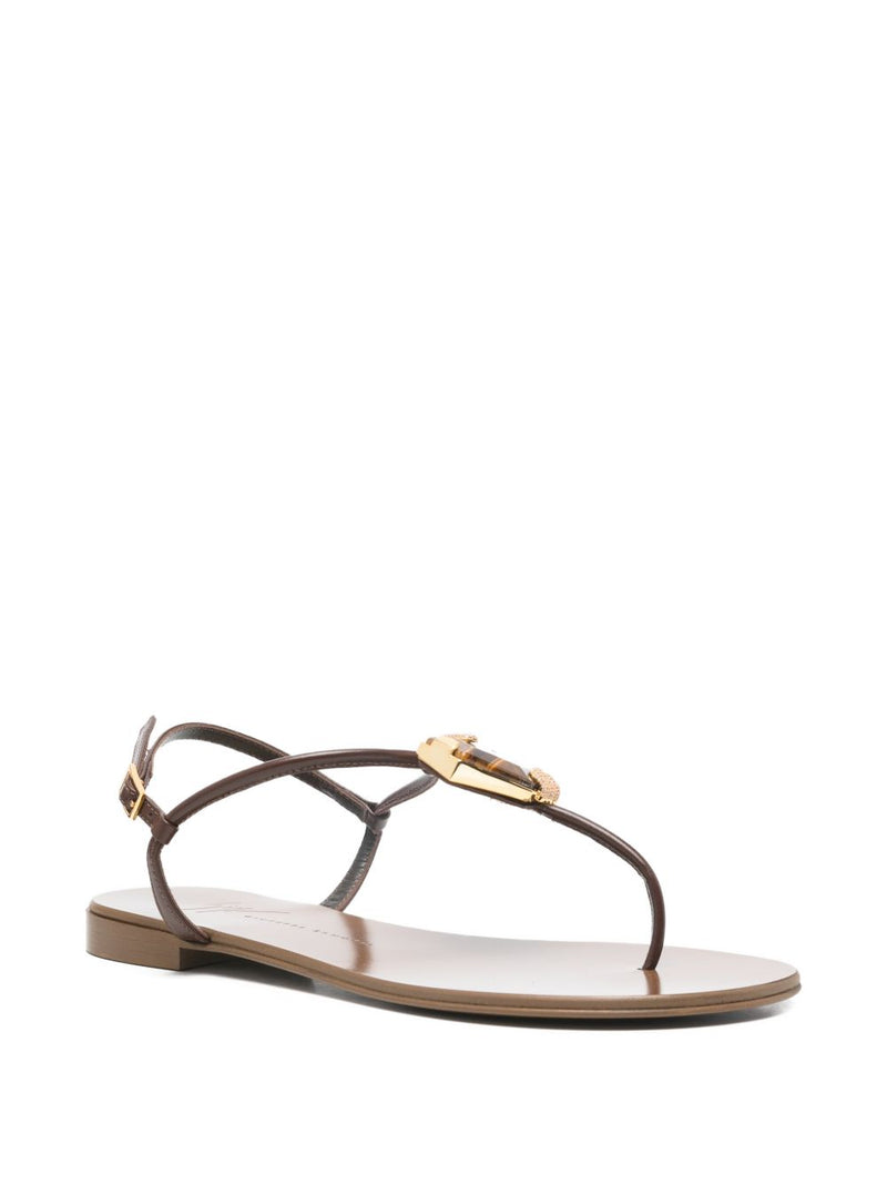 Giuseppe Zanotti Atlantide buckle-embellished thong sandals. | Urbalenti™ NYC