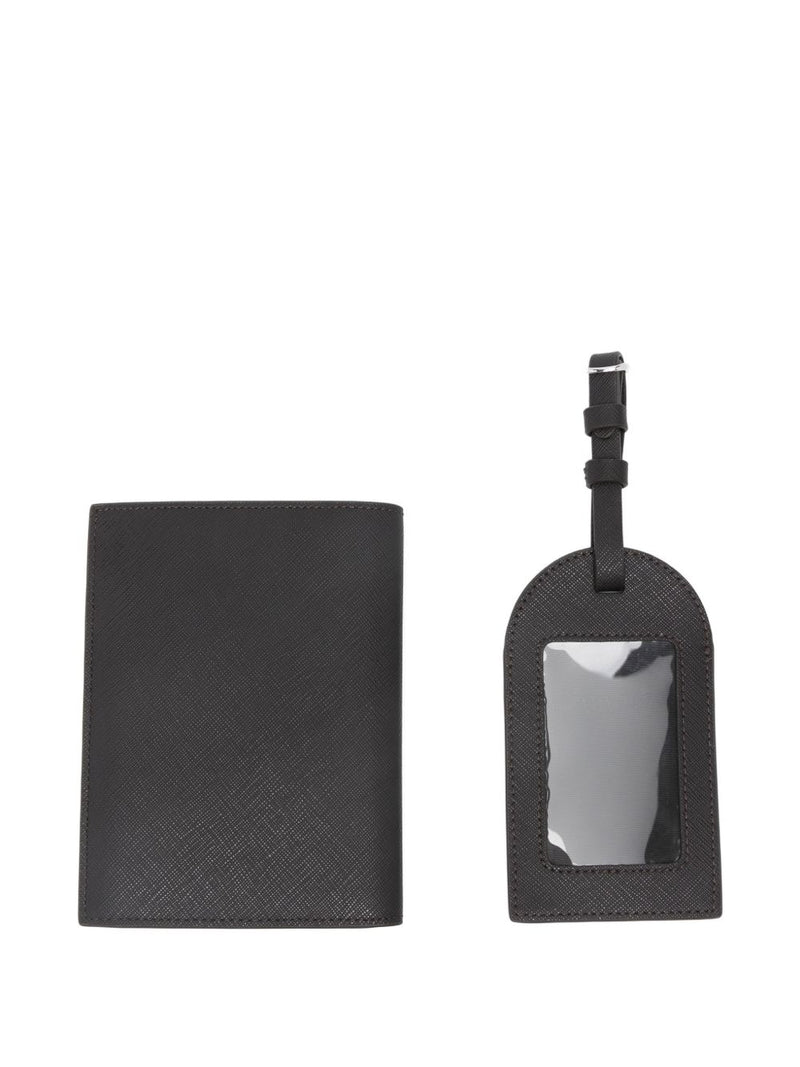 Emporio Armani Asv Recycled Saffiano Leather Passport Holder And Tag Gift Box | Urbalenti™ NYC
