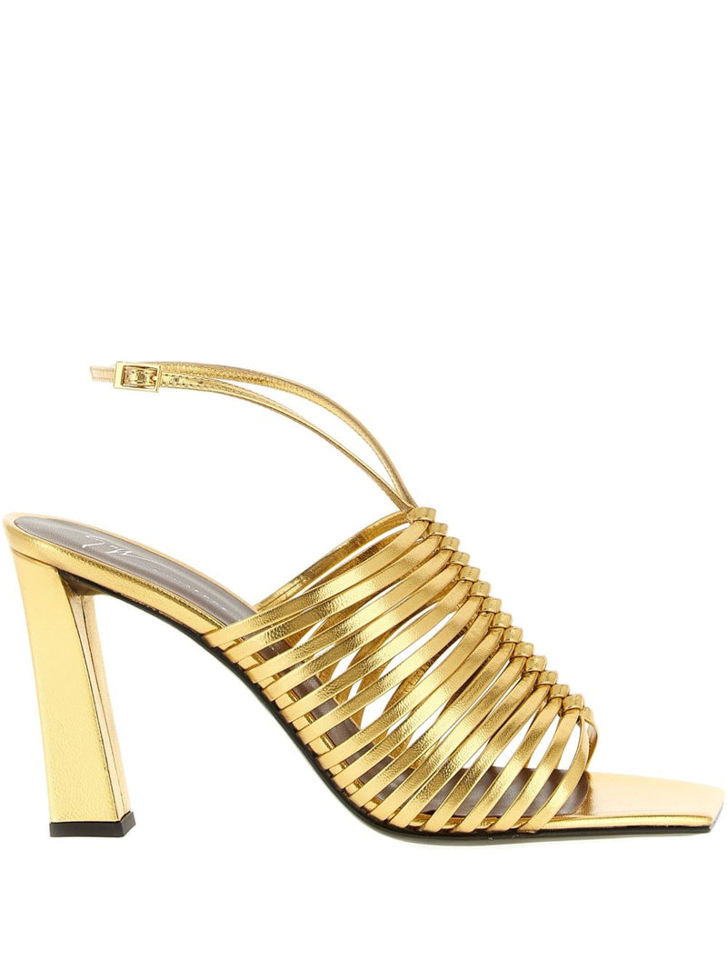 Giuseppe Zanotti Savoia metallic leather sandal. | Urbalenti™ NYC