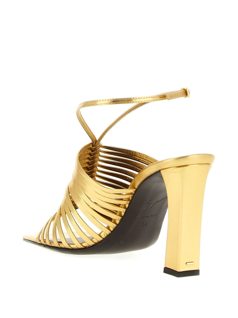 Giuseppe Zanotti Savoia metallic leather sandal. | Urbalenti™ NYC