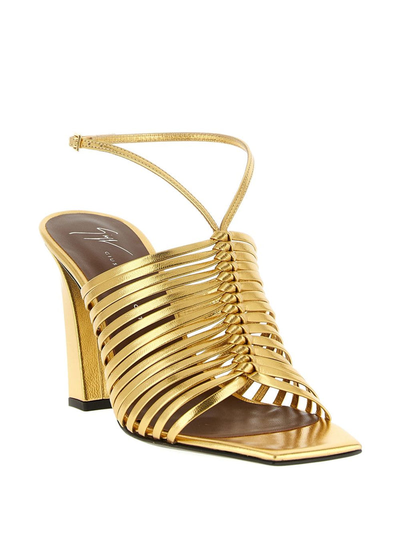 Giuseppe Zanotti Savoia metallic leather sandal. | Urbalenti™ NYC