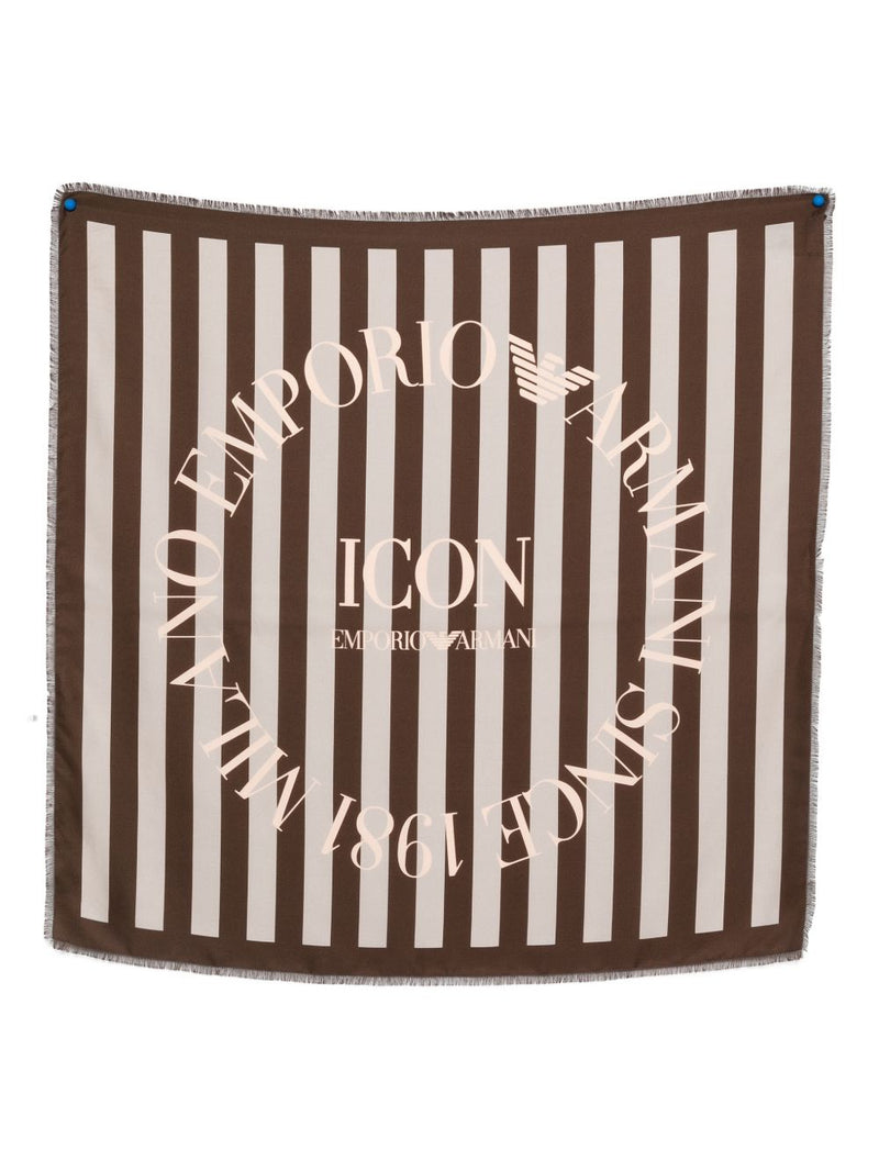 Emporio Armani Emporio Armani Icon Print Pure Silk Foulard