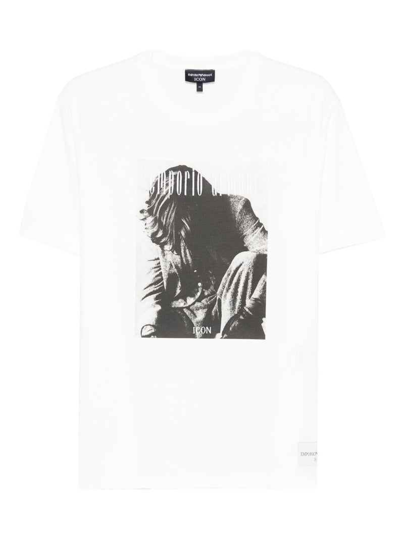 Emporio Armani Printed cotton t-shirt | Urbalenti™ NYC