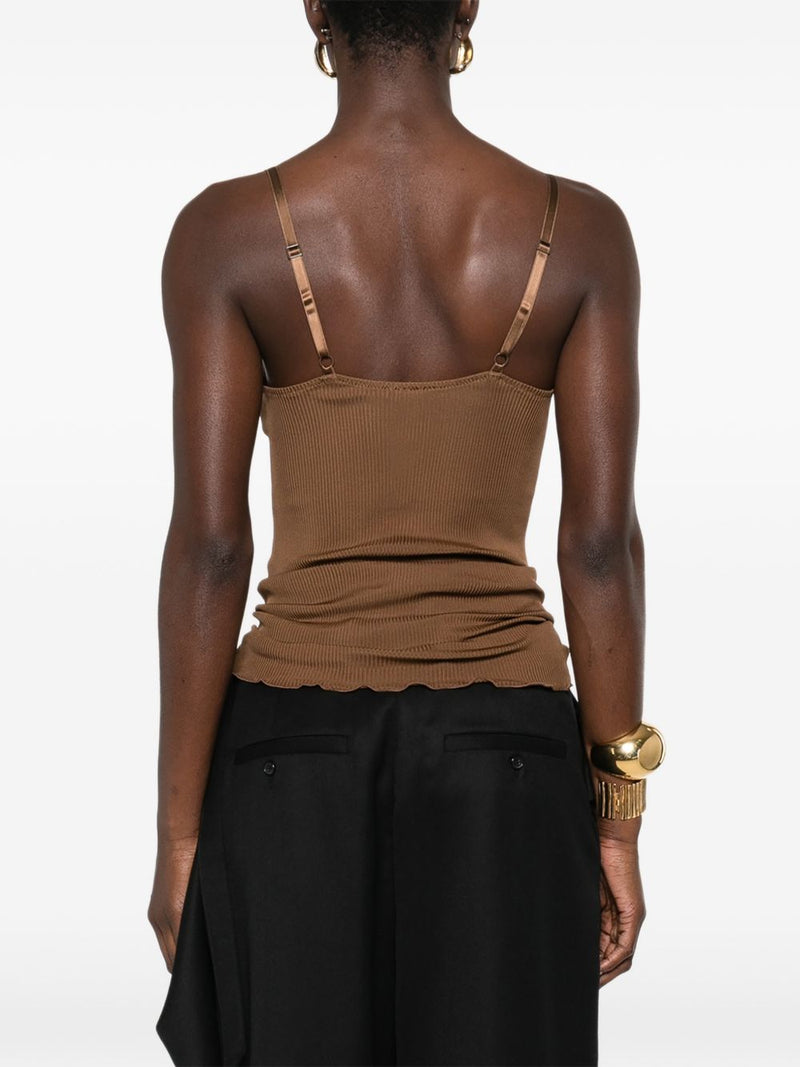 Saint Laurent V-neck spaghetti straps adjustable straps La... | Urbalenti™ NYC