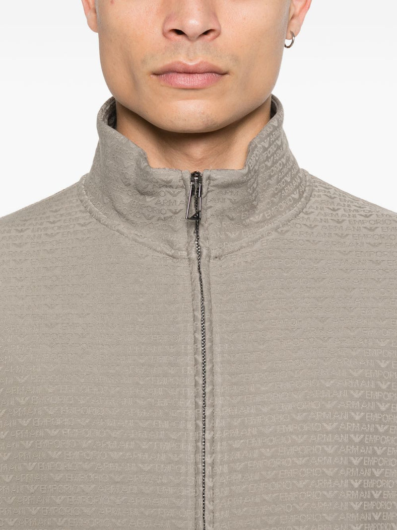 Emporio Armani Cotton blend zipped sweatshirt | Urbalenti™ NYC