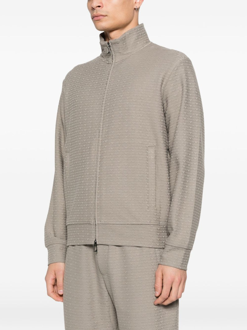 Emporio Armani Cotton blend zipped sweatshirt | Urbalenti™ NYC