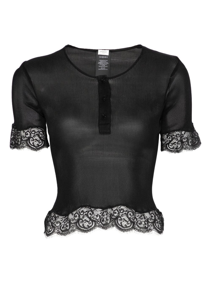 Saint Laurent T-Shirts and Polos Black - Black Silk | Urbalenti | Urbale... | Urbalenti™ NYC