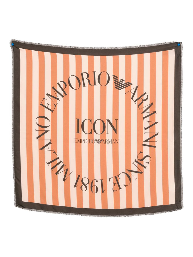 Emporio Armani Emporio Armani Icon Print Pure Silk Foulard