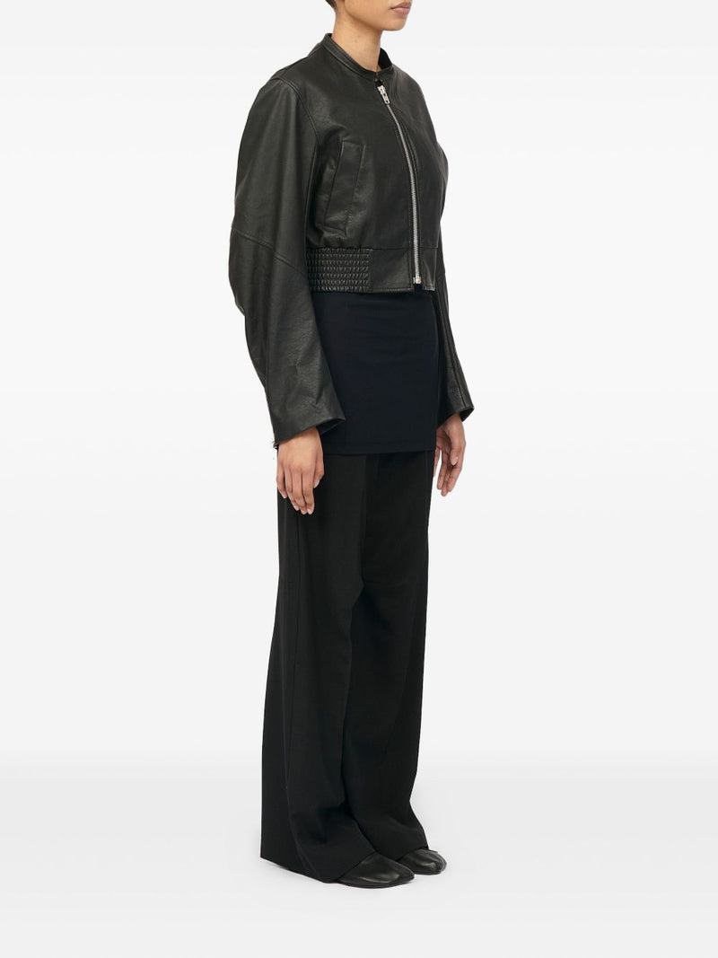MM6 Maison Margiela Leather effect bomber jacket | Urbalenti™ NYC