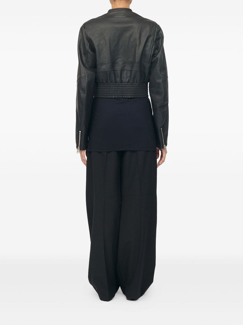MM6 Maison Margiela Leather effect bomber jacket | Urbalenti™ NYC