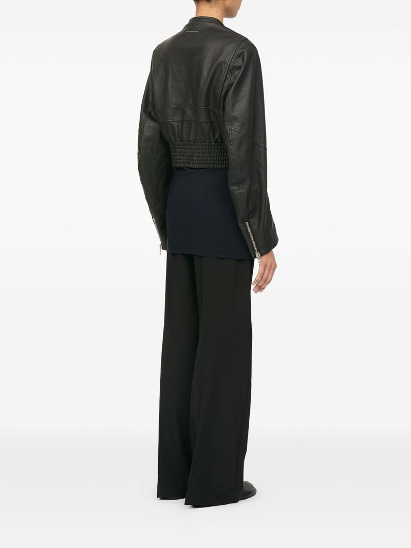 MM6 Maison Margiela Leather effect bomber jacket | Urbalenti™ NYC
