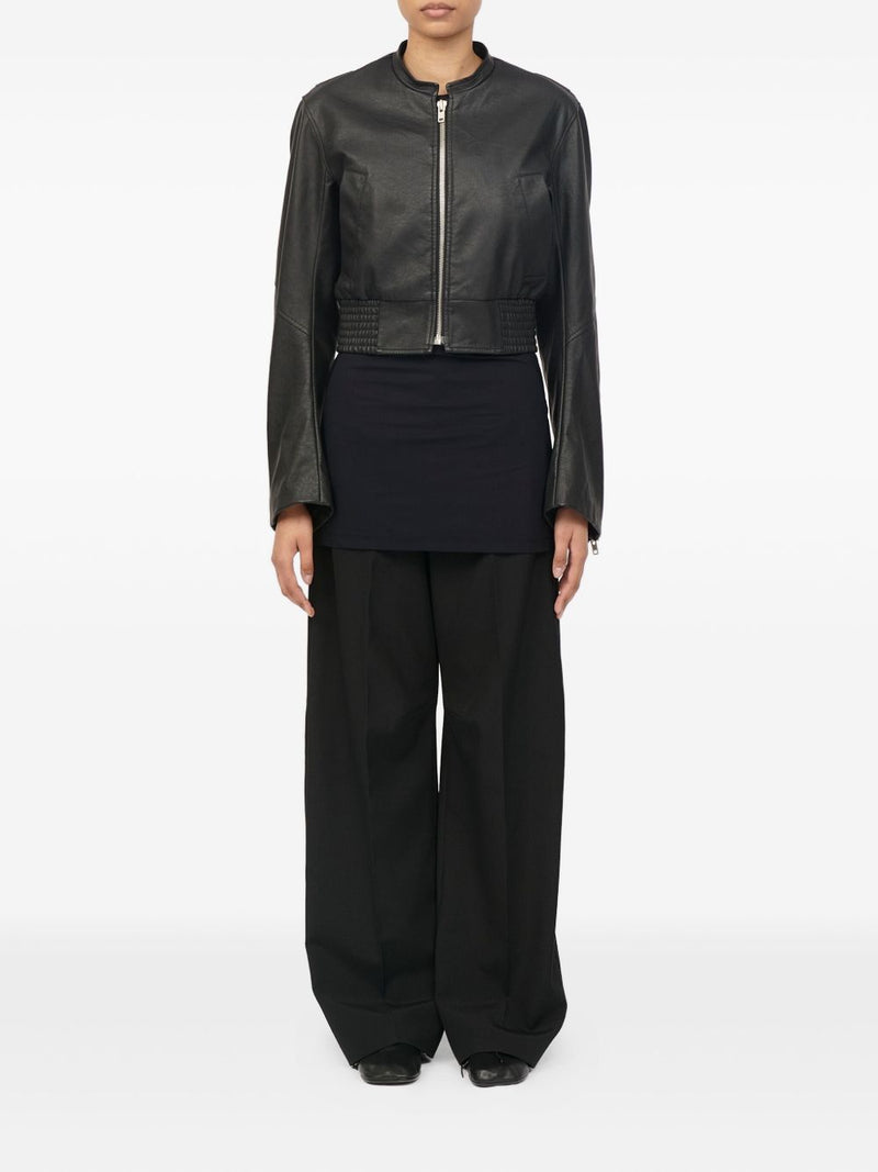 MM6 Maison Margiela Leather effect bomber jacket | Urbalenti™ NYC