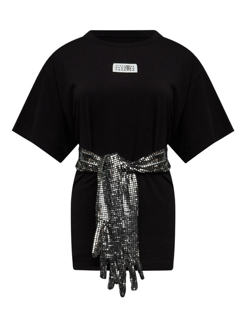 MM6 Maison Margiela Gloves-detail cotton t-shirt | U... | Urbalenti™ NYC