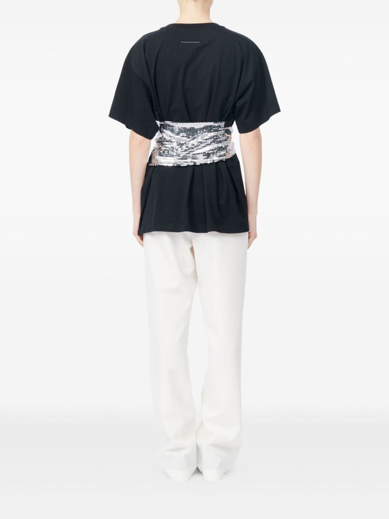 MM6 Maison Margiela Gloves-detail cotton t-shirt | U... | Urbalenti™ NYC