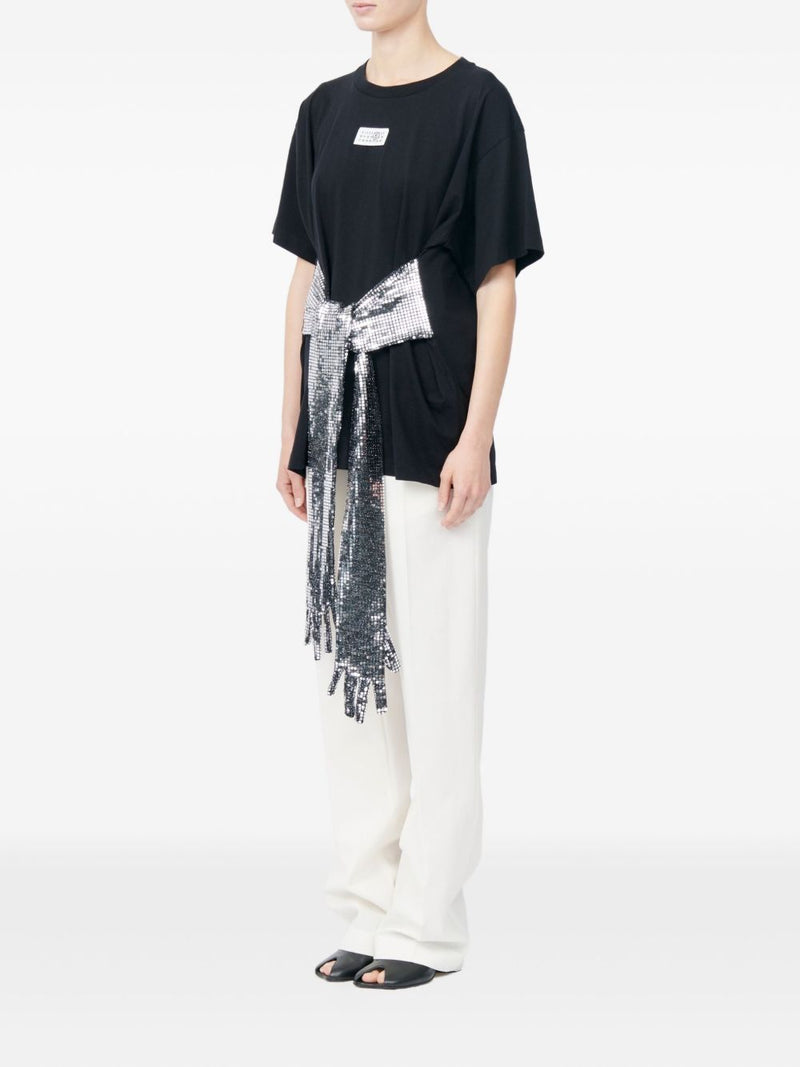MM6 Maison Margiela Gloves-detail cotton t-shirt | U... | Urbalenti™ NYC