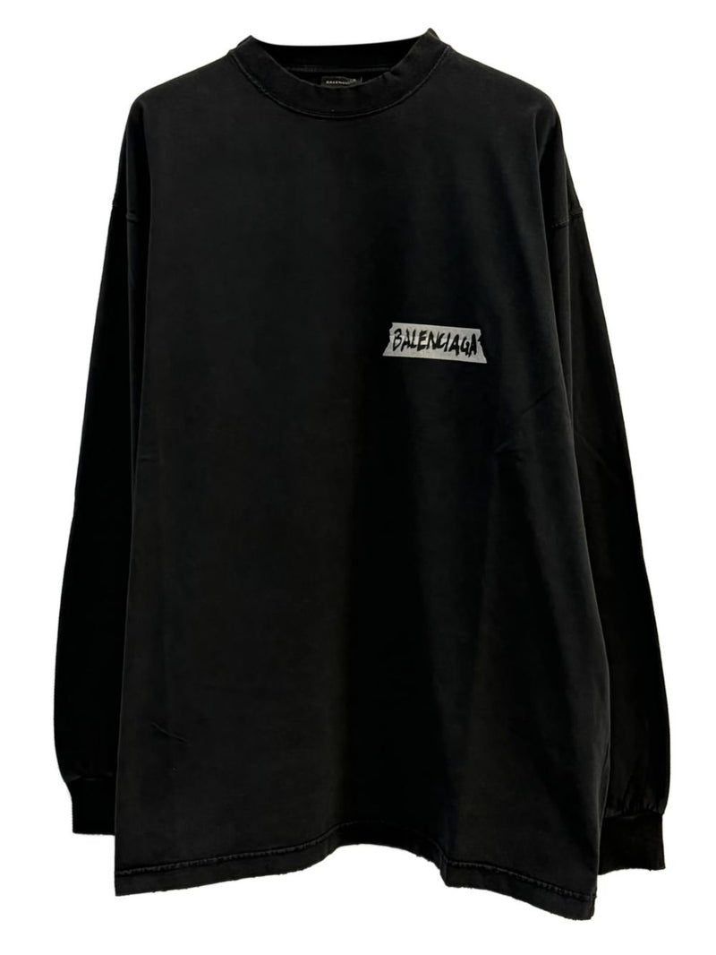 Balenciaga Masking Tape Long Sleeve T-shirt | Urbalenti™ NYC