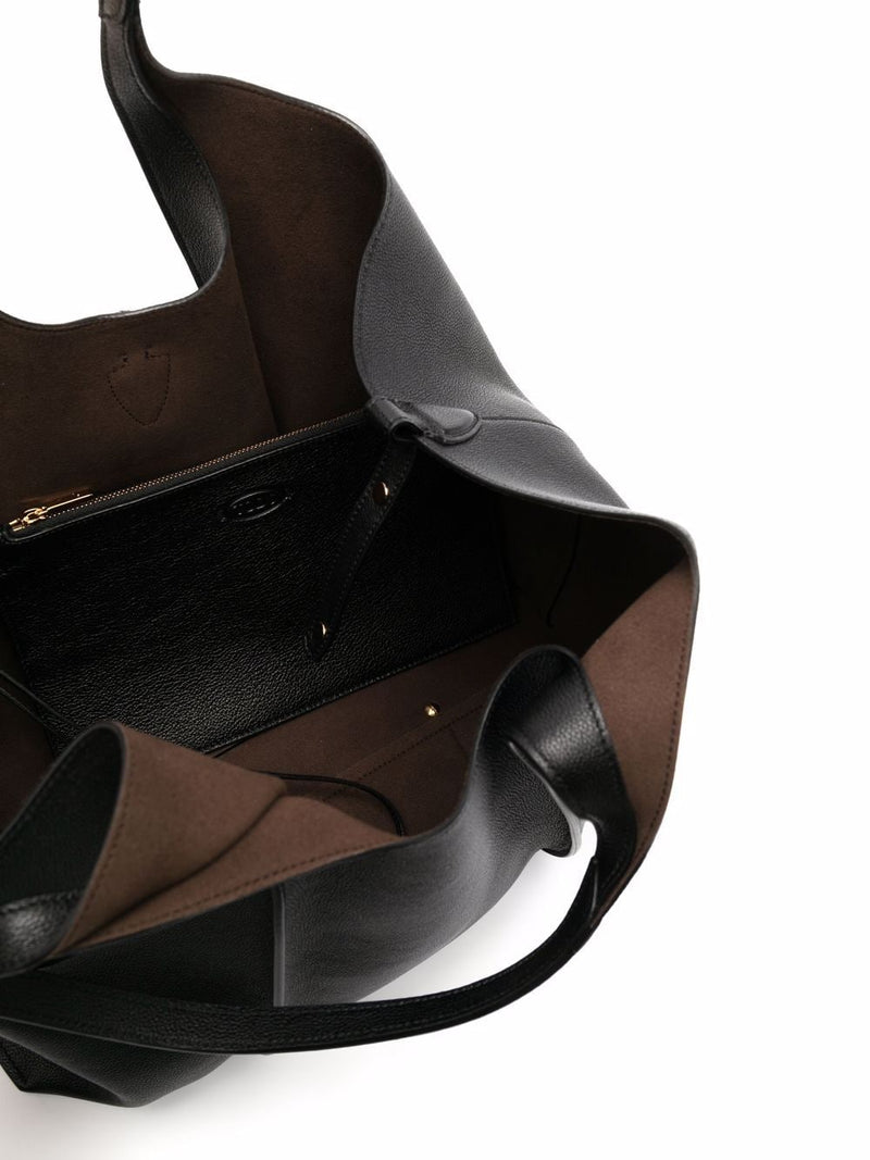 Tod'S T Timeless Shopping Bag In Leather Medium - Black Leather | Urbale... | Urbalenti™ NYC