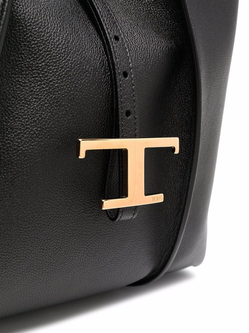 Tod'S T Timeless Shopping Bag In Leather Medium - Black Leather | Urbale... | Urbalenti™ NYC