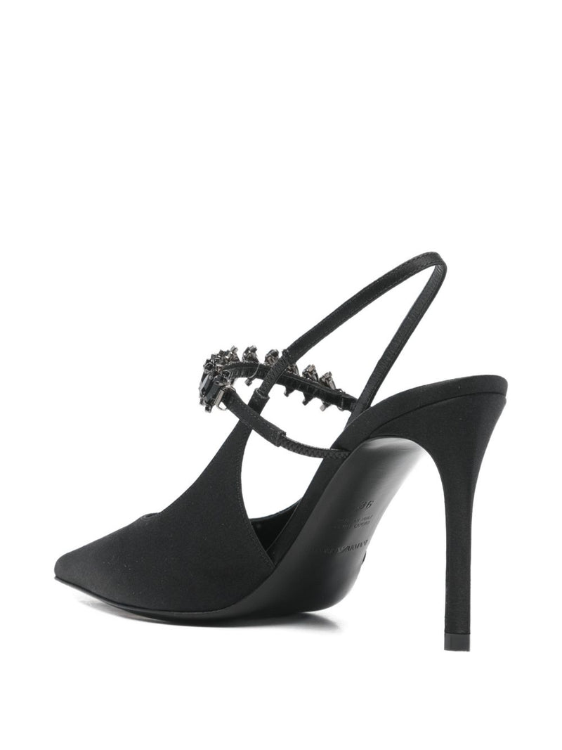 Emporio Armani Satin slingback pumps | Urbalenti™ NYC