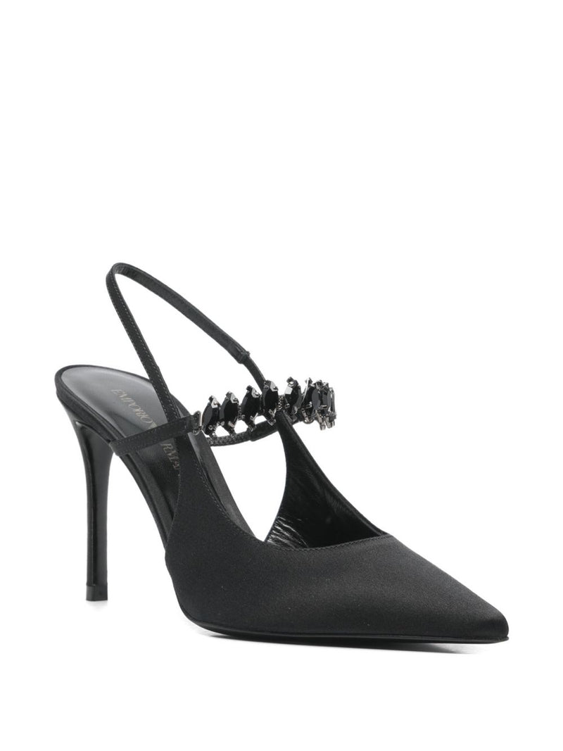 Emporio Armani Satin slingback pumps | Urbalenti™ NYC