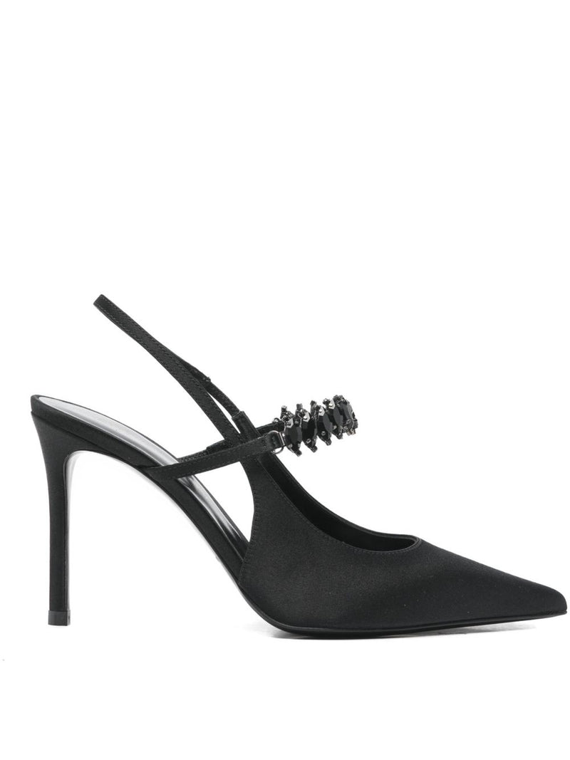 Emporio Armani Satin slingback pumps | Urbalenti™ NYC