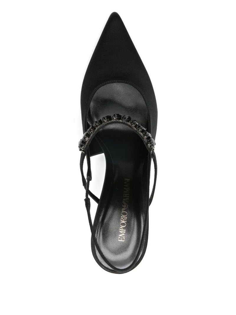 Emporio Armani Satin slingback pumps | Urbalenti™ NYC