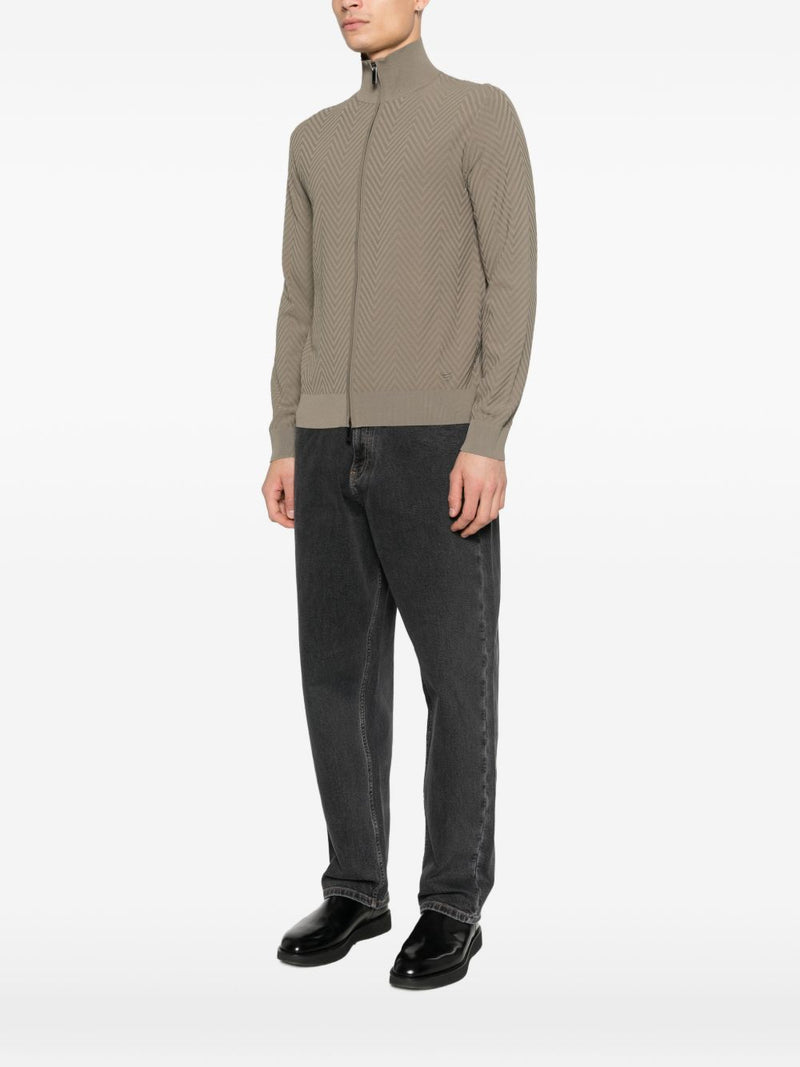 Emporio Armani Chevron cardigan | Urbalenti™ NYC