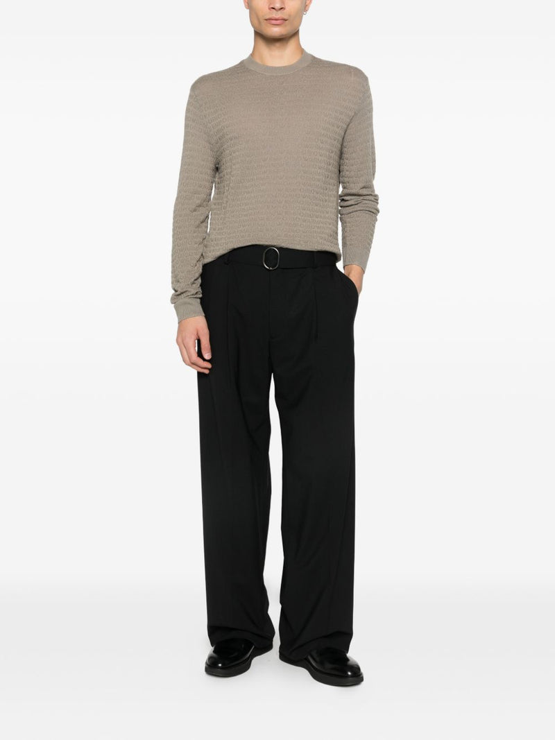 Emporio Armani Wool crewneck sweater | Urbalenti™ NYC