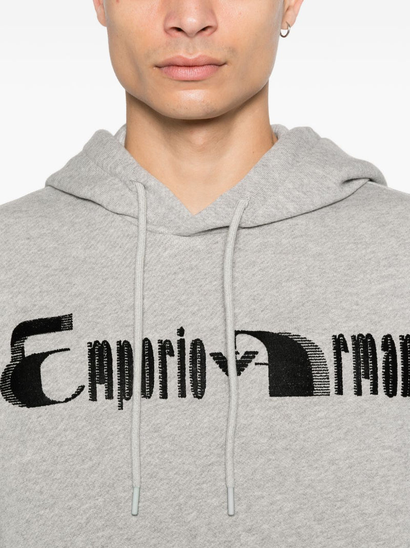 Emporio Armani Logo cotton hoodie | Urbalenti™ NYC