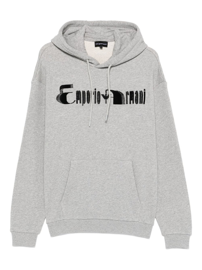 Emporio Armani Logo cotton hoodie | Urbalenti™ NYC