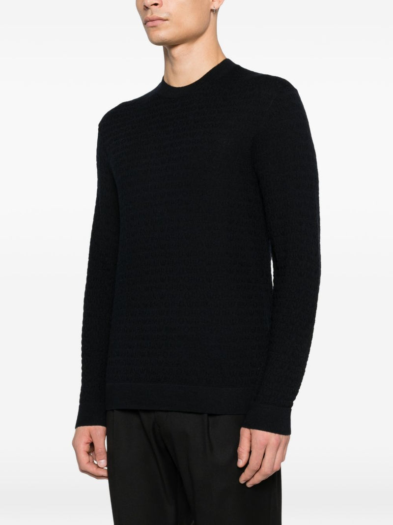 Emporio Armani Wool crewneck sweater | Urbalenti™ NYC