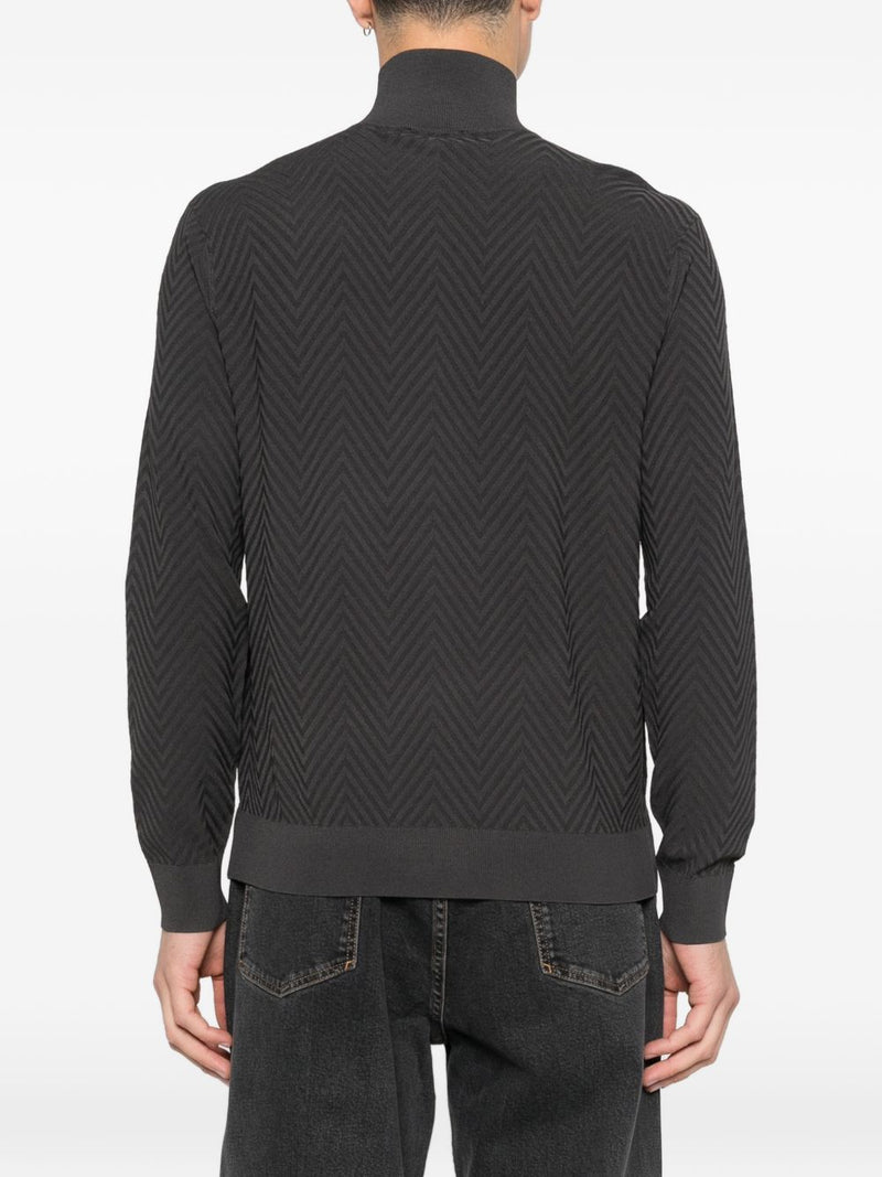 Emporio Armani Chevron cardigan | Urbalenti™ NYC