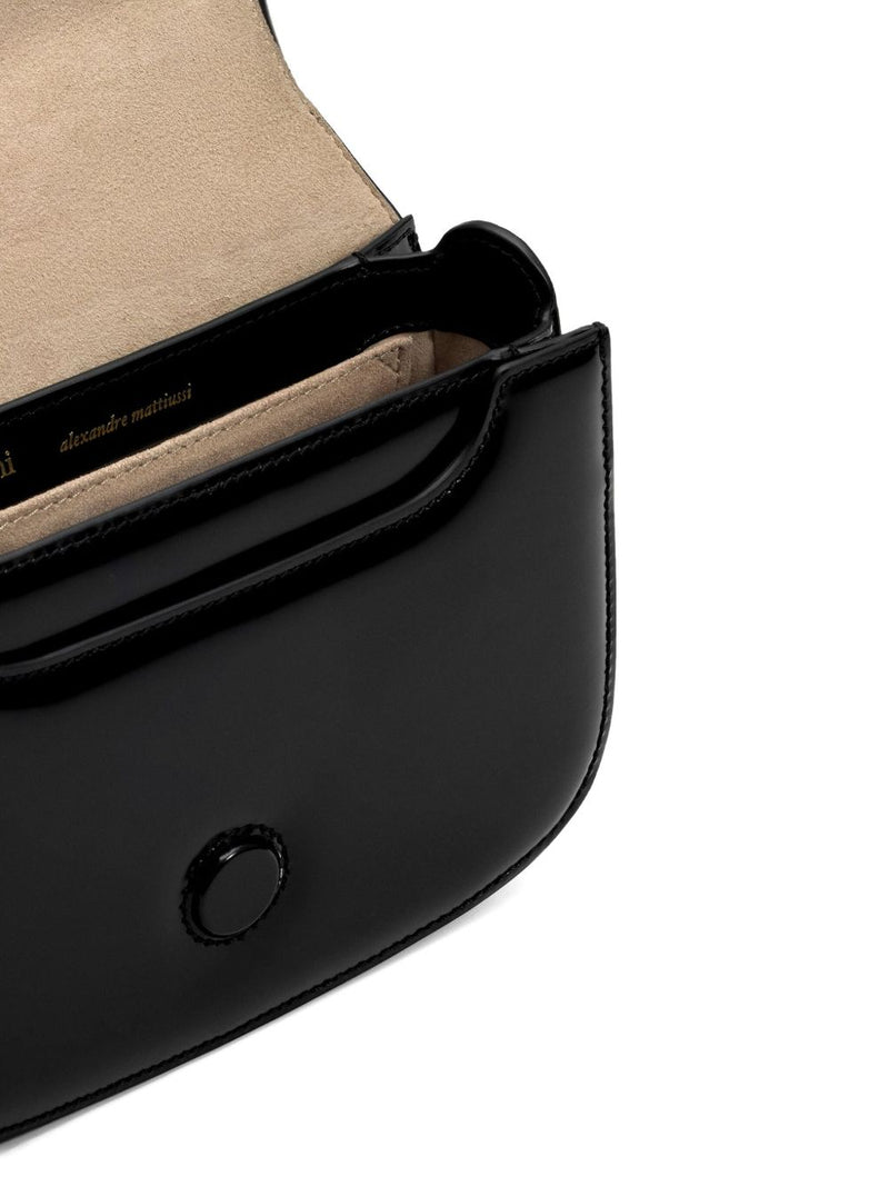 Ami Paris Black Cow Leather Top Handle Paris Paris Bag | URBALENTI ™