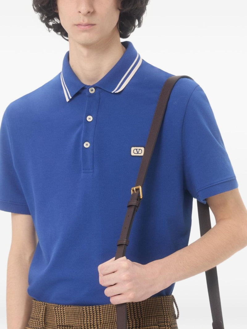 Valentino VLogo Signature piquet cotton polo shirt Variant 1 |... | Urbalenti™ NYC