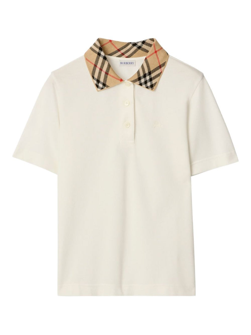 Burberry Check collar cotton polo shirt Variant 4 | Urbalenti™ NYC