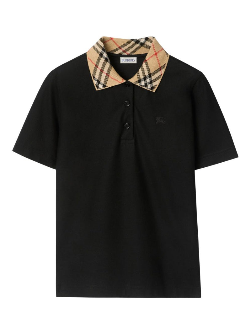 Burberry Check collar cotton polo shirt | Urbalenti™ NYC