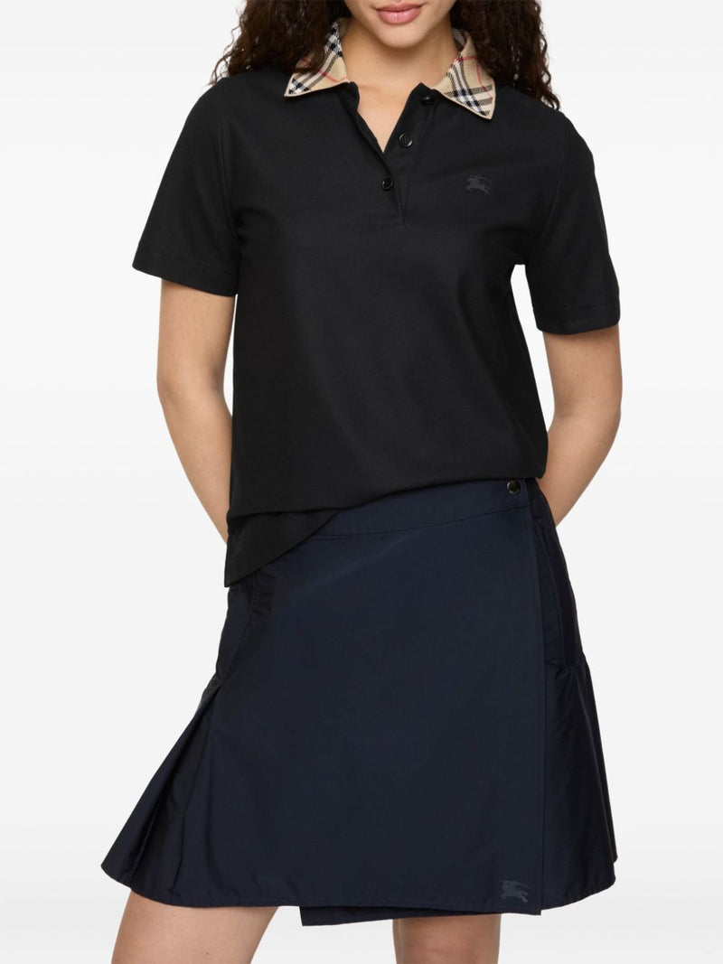 Burberry Check collar cotton polo shirt | Urbalenti™ NYC