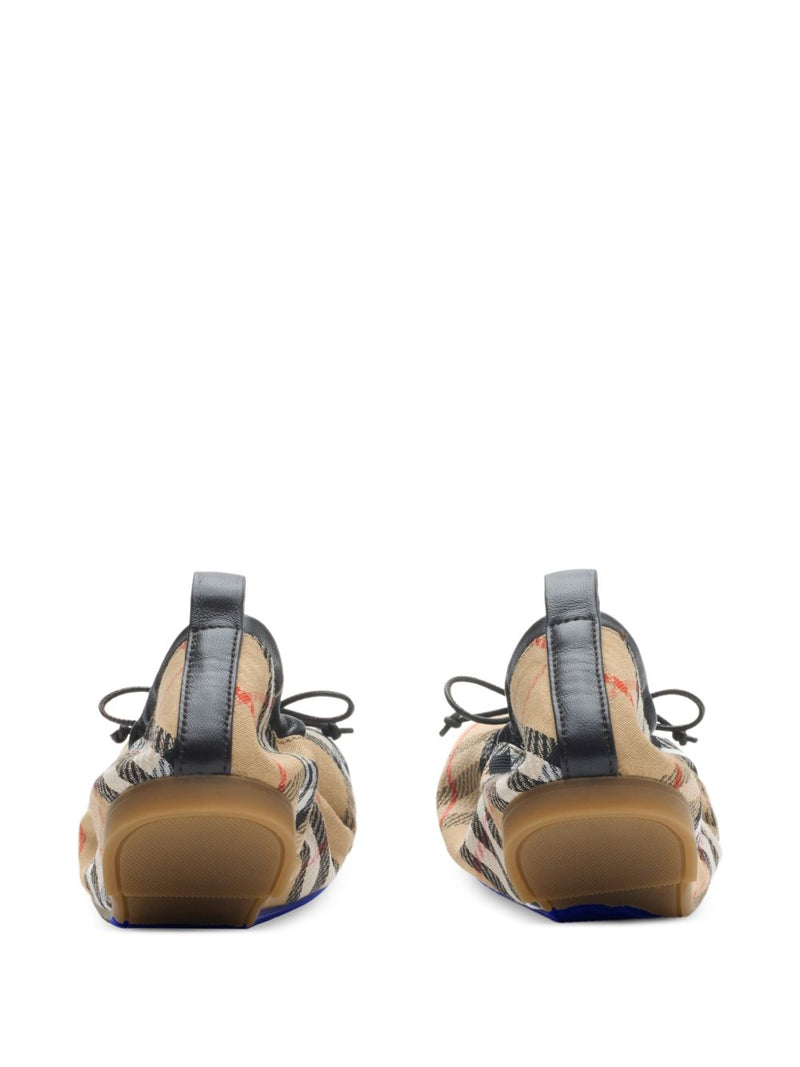Burberry Check Fawn Ballerinas | Urbalenti™ NYC