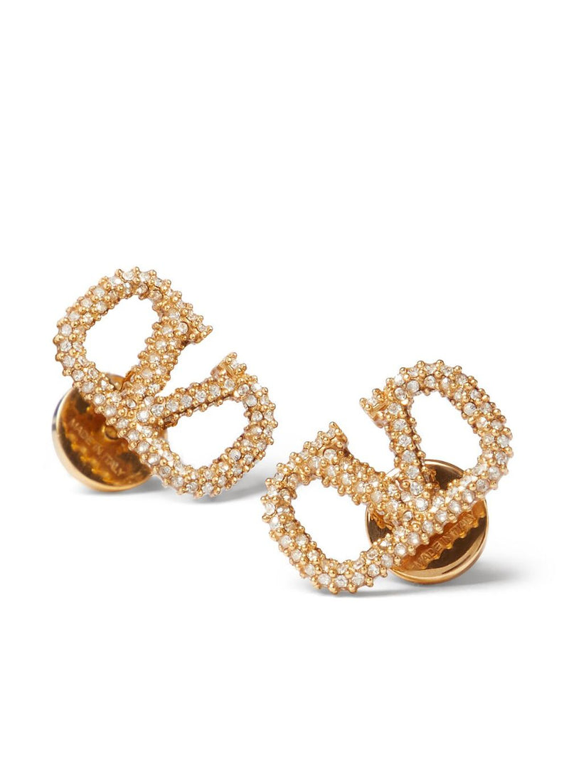 Valentino Garavani Valentino Garavani-Vlogo Signature Earrings In Metal And Swarovski® Crystals