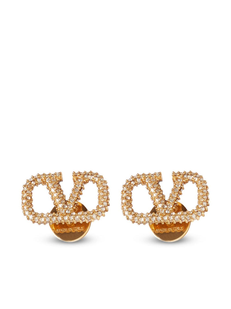 Valentino Garavani Valentino Garavani-Vlogo Signature Earrings In Metal And Swarovski® Crystals
