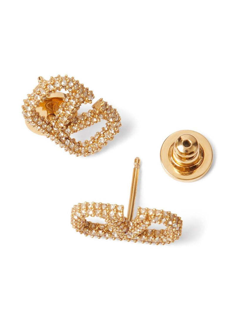 Valentino Garavani Valentino Garavani-Vlogo Signature Earrings In Metal And Swarovski® Crystals