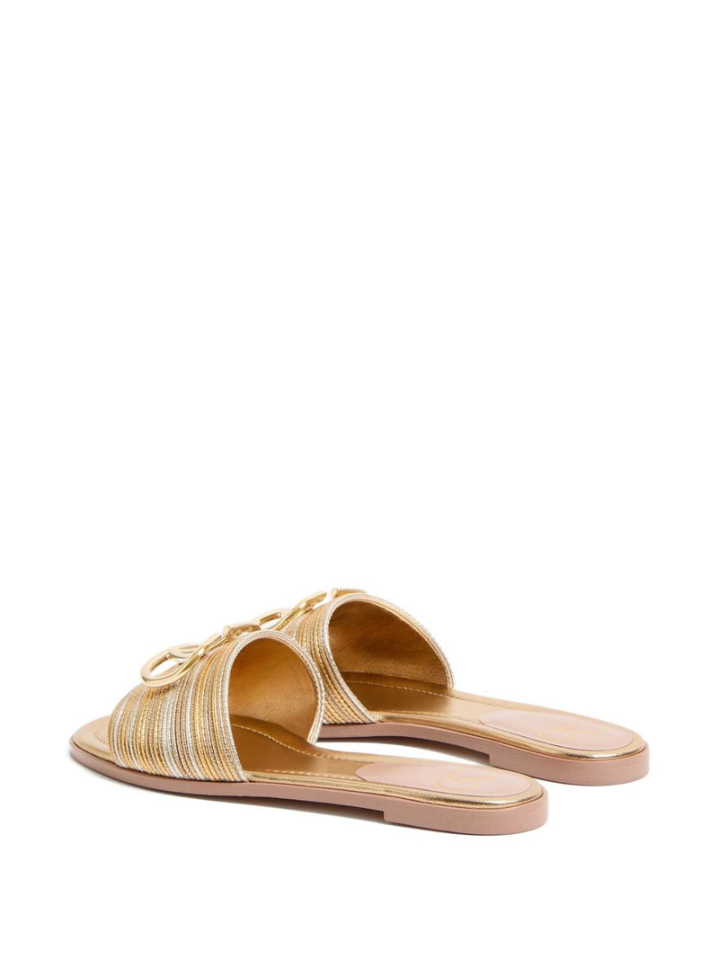 Valentino Garavani Valentino Garavani Vlogo Signature Metallic Slides