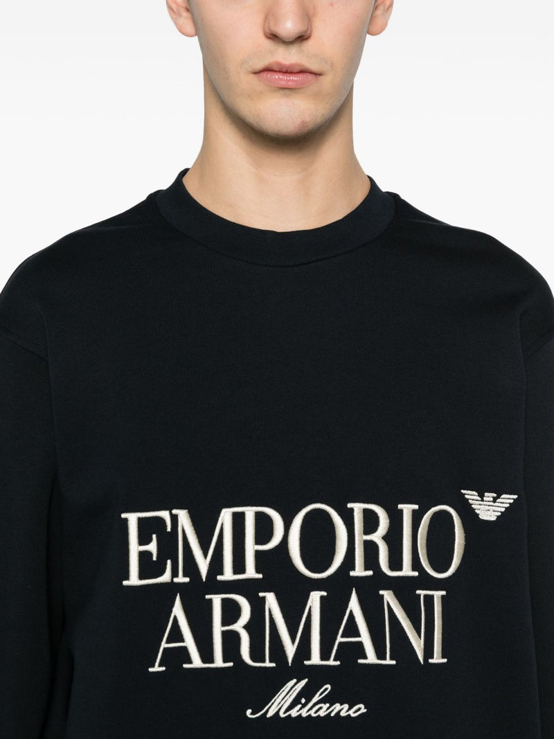 Emporio Armani Logo cotton sweatshirt Variant 11 | Urbalenti™ NYC