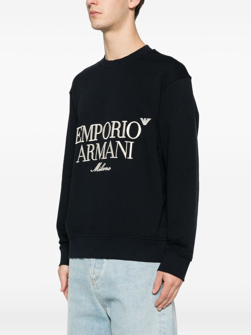 Emporio Armani Logo cotton sweatshirt Variant 11 | Urbalenti™ NYC