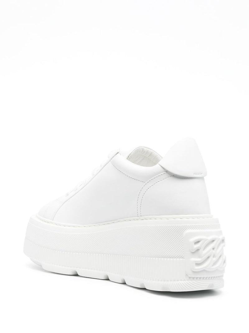 Casadei Casadei Nexus white leather platform sneakers.