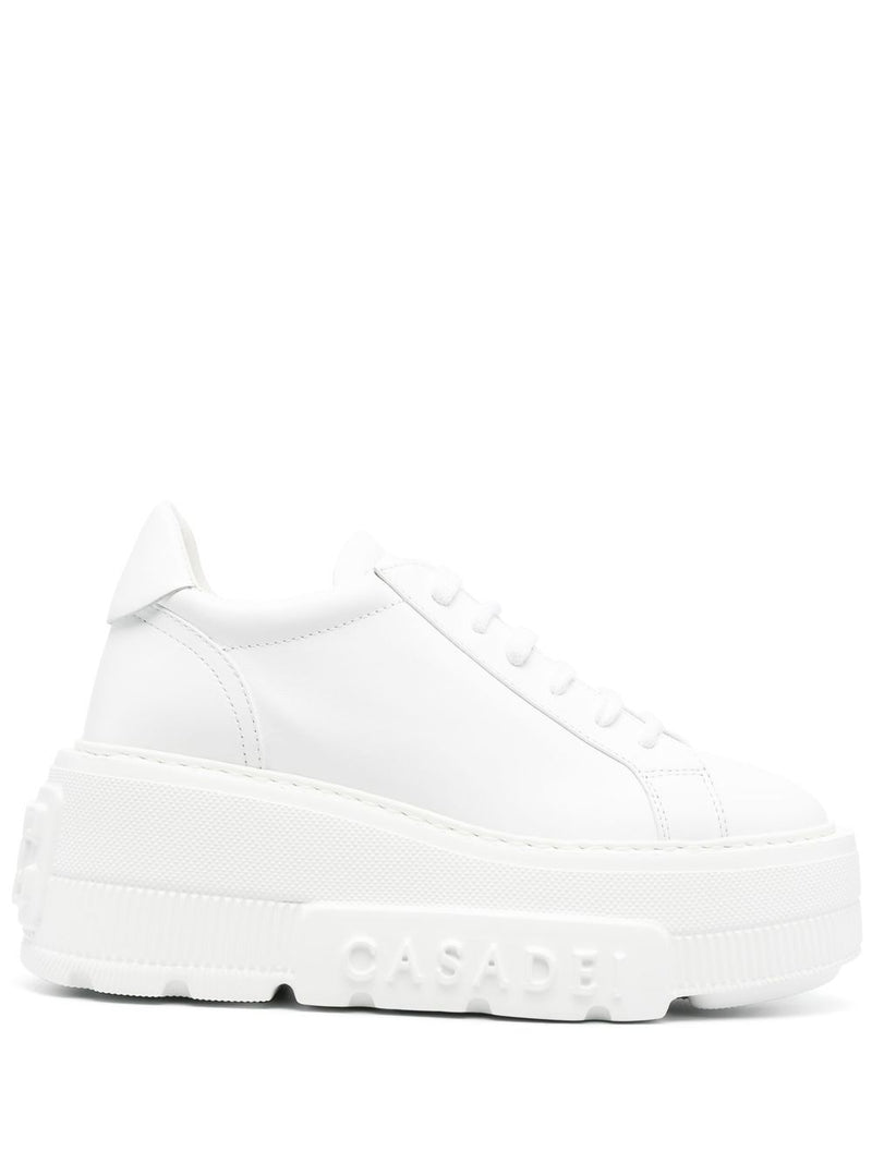 Casadei Casadei Nexus white leather platform sneakers.